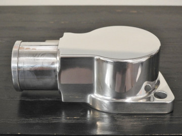 Billet Polished Blower Low Profile 1-3/4" Tall Thermostat Housing w Gasket  USA